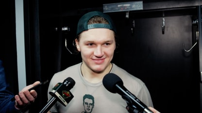 Kaprizov Postgame at LAK 4/15